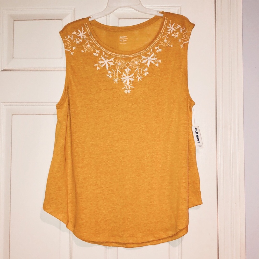 Dark Yellow floral tank